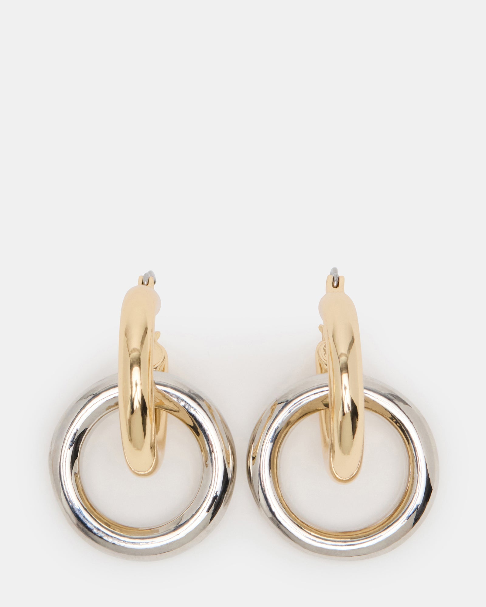 TWO-TONE HOOP EARRINGS SILVER MULTI