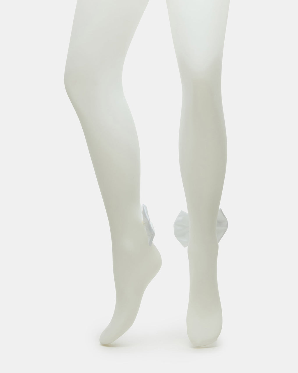 BRIDAL BOW TIGHTS SHEER WHITE