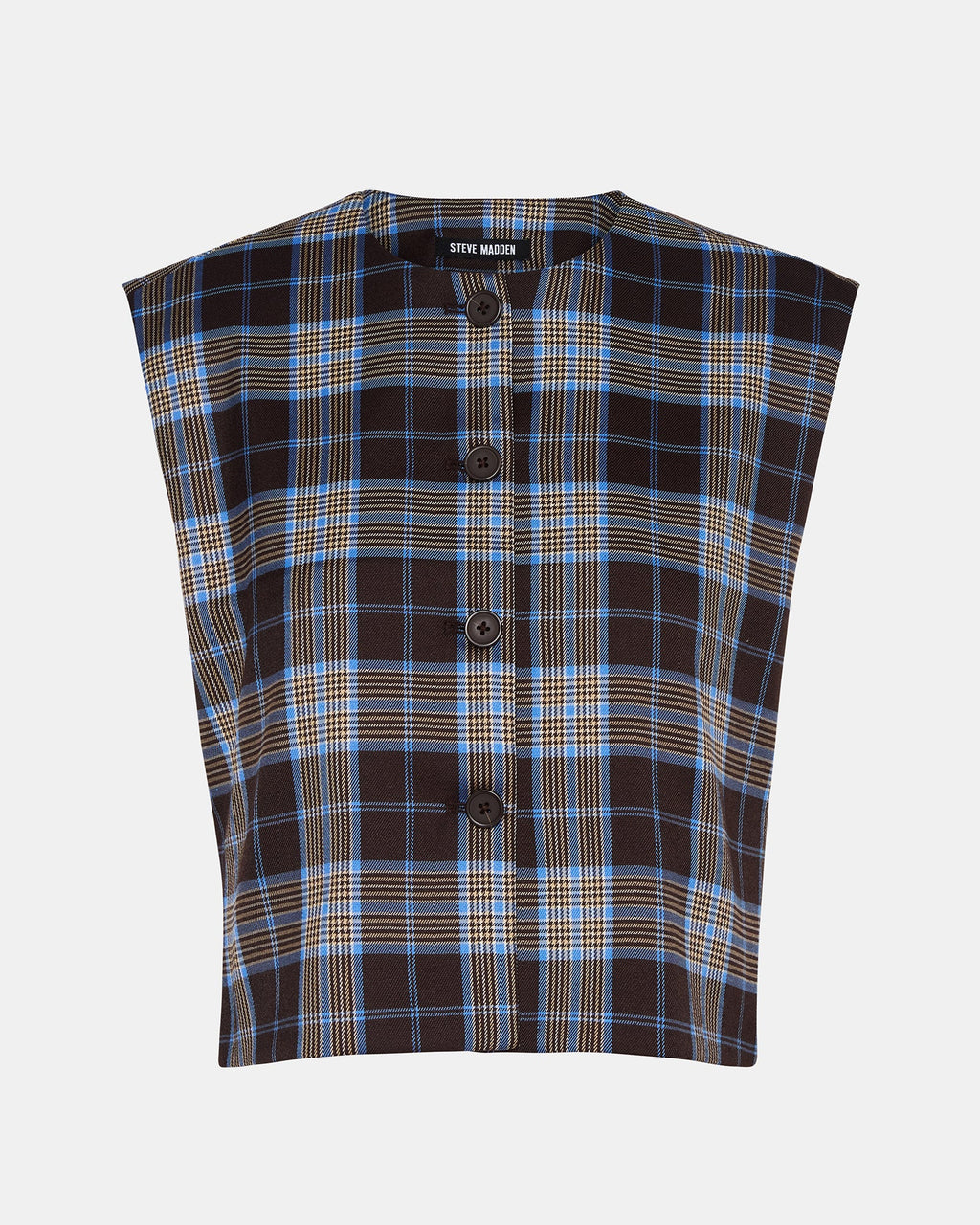 ALESSA TOP BROWN PLAID